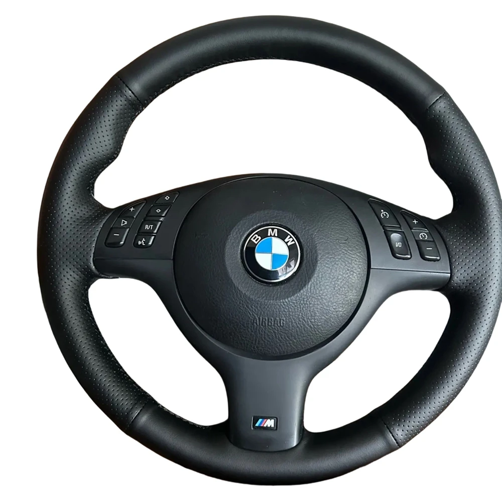 Custom Hand Stitched Microfibre Leather Car Steering Wheel Cover For BMW E46 E39 330i 540i 525i 530i 330Ci M3 2001-2014