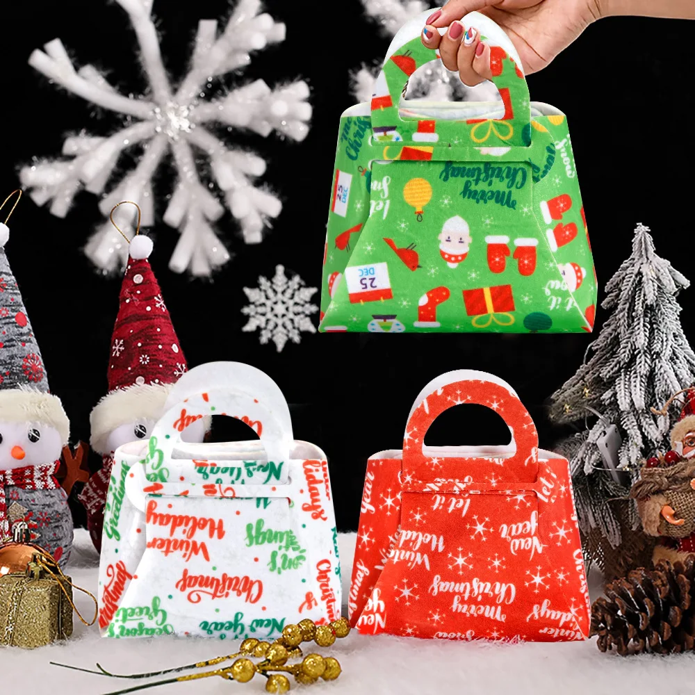 

Christmas Felt Handbag Candy Biscuit Cartoon Packaging Handbag Christmas Holiday Biscuit Gift Bags Christmas Accessories