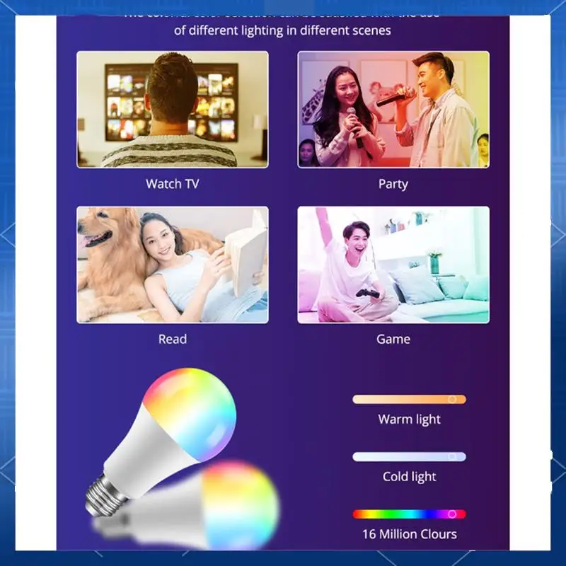 

Smart Light Bulbs Wifi LED Bulb 9W RGB Voice Control Wifi Smart Bulbs Works For Homekit Alexa Google Home