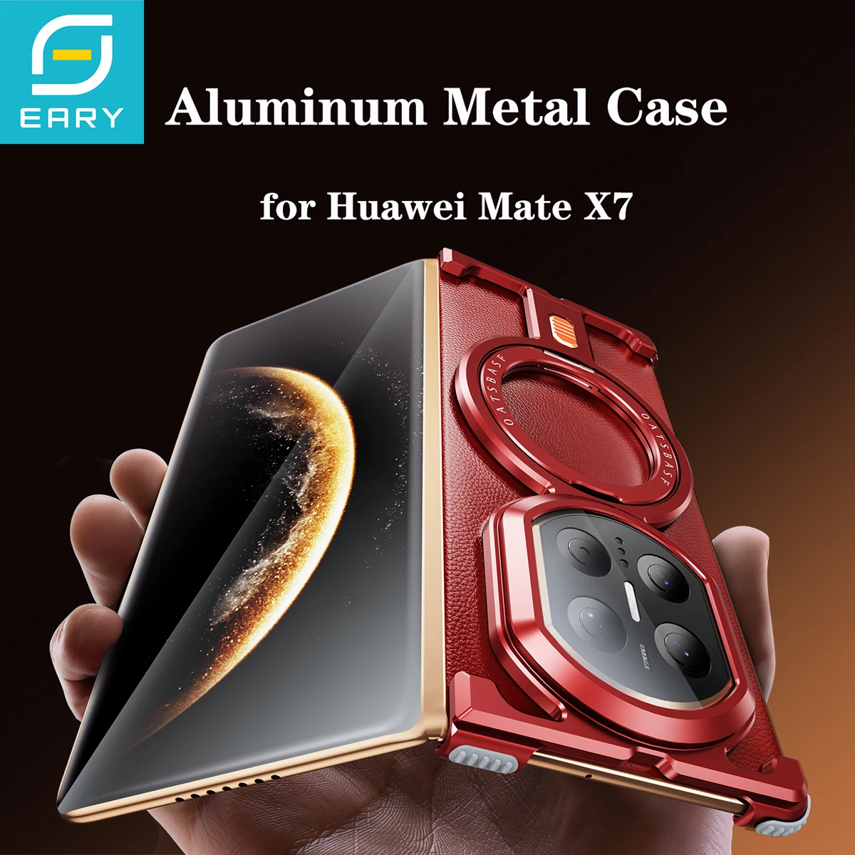 

Магнитный металлический чехол Eary для Huawei Mate X7 с 360° ° Вращающаяся подставка, безрамный дизайн, утолщенный противоударный защитный чехол для телефона