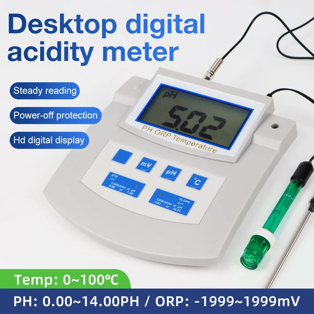 

Lab Analytical PH Meter Function 3 In 1 Water Quality Tester PH Temp ORP Meter Desktop Digital Acidity Meter for Aquarium Pool