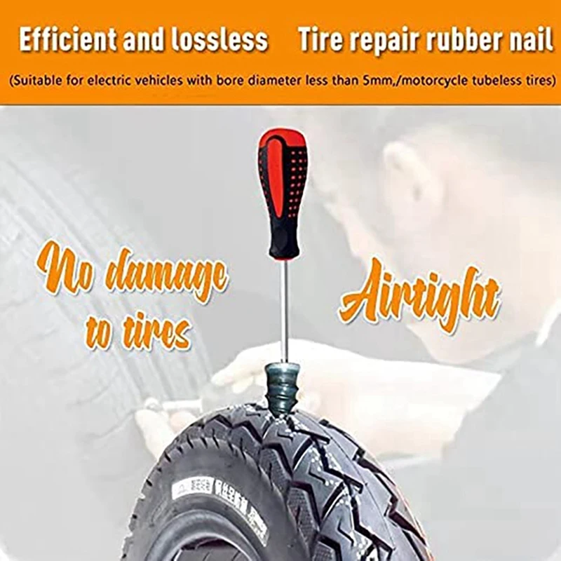 

80Pcs Tire Repair Rubber Nails Auto Motorcycle Vacuum Tire Repair Nail Fast Repair Tool Self-Service Tire Repair Nail S