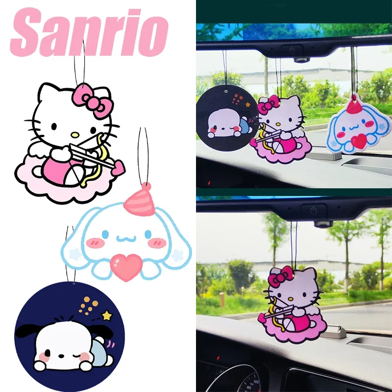 Sanrio Hello Kitty Car Fragrance Pendant Long-lasting Aromatherapy Fragrance Piece Fashion Car Deodorization Decoration Gifts