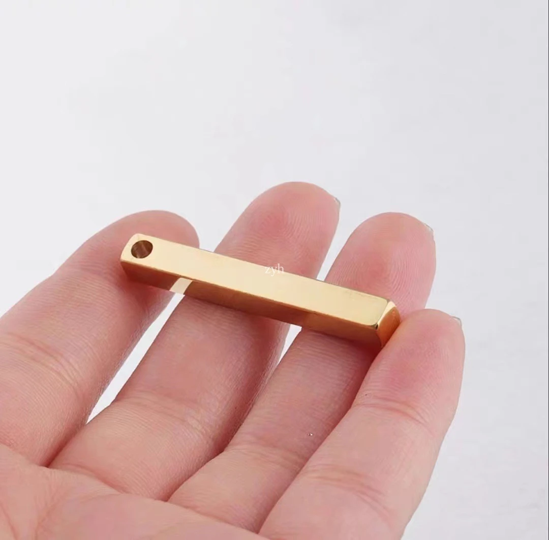 

5Pcs Stainless Steel Both Sides Mirror Polish Rectangle Bar Pendant Blank Stamping Charm for Jewelry Making Wholesale