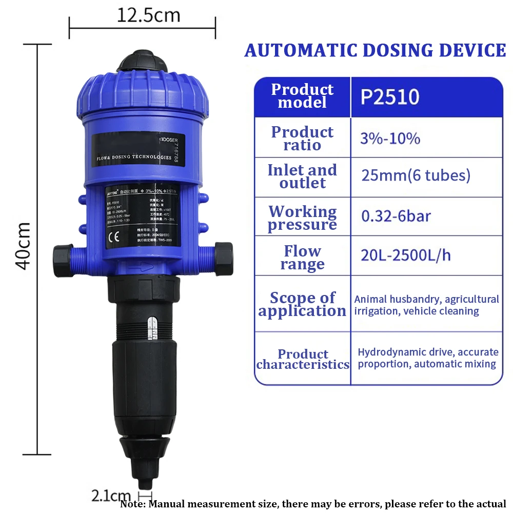 Irrigation Fertilizer Injector Water Driven Mix Fertilizer Application Equipment Liquid Chemical Doser ProportionDosing Pump