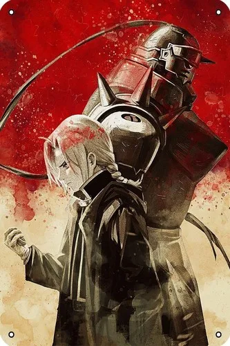 Fullmetal Alchemist Anime Poster Metallblechschild Wanddekoration Schilder Kunstplakette