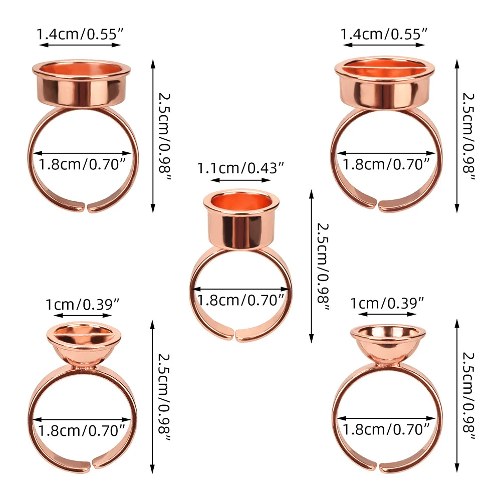 5 قطعة الفولاذ المقاوم للصدأ الوشم الحبر الدائري الصباغ حامل رمش الغراء الحاويات دائم ماكياج اكسسوارات الغراء خواتم #6