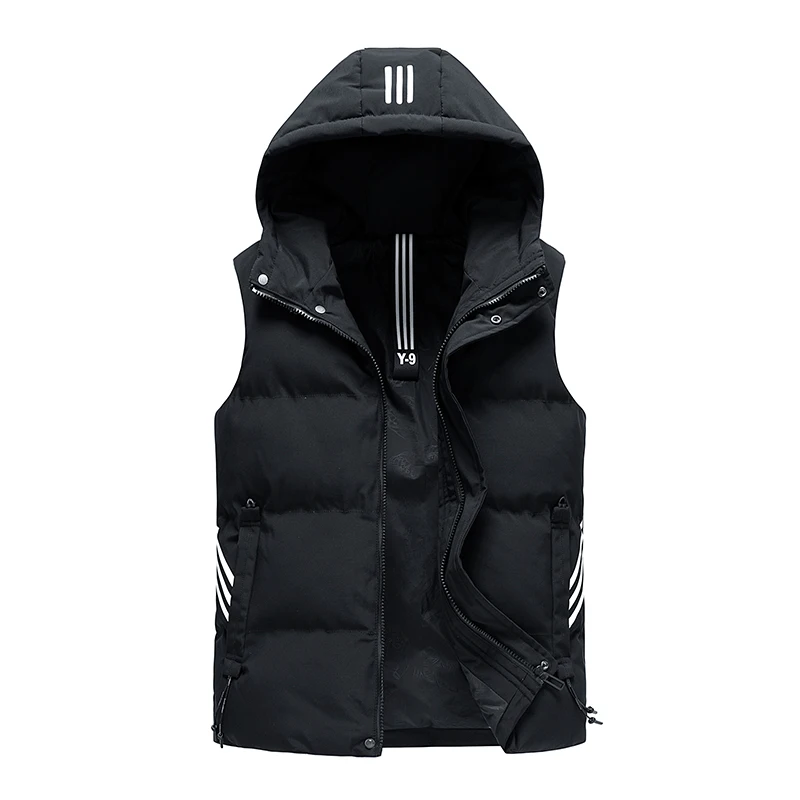 2024 Men New Autumn Fashion Warm Sleeveless Hooded Jacket Vest Men Winter Casual Thicken Plus Size Brand Clothing Waistcoat