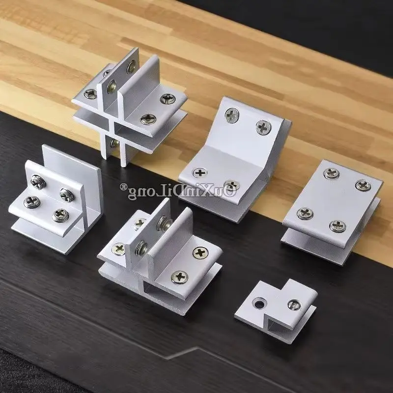 

Brand New 8PCS Multi-functional Aluminum Alloy Glass Clamps Clips Board Frame Glass Shelves Fixed Holder Brackets No Drilling