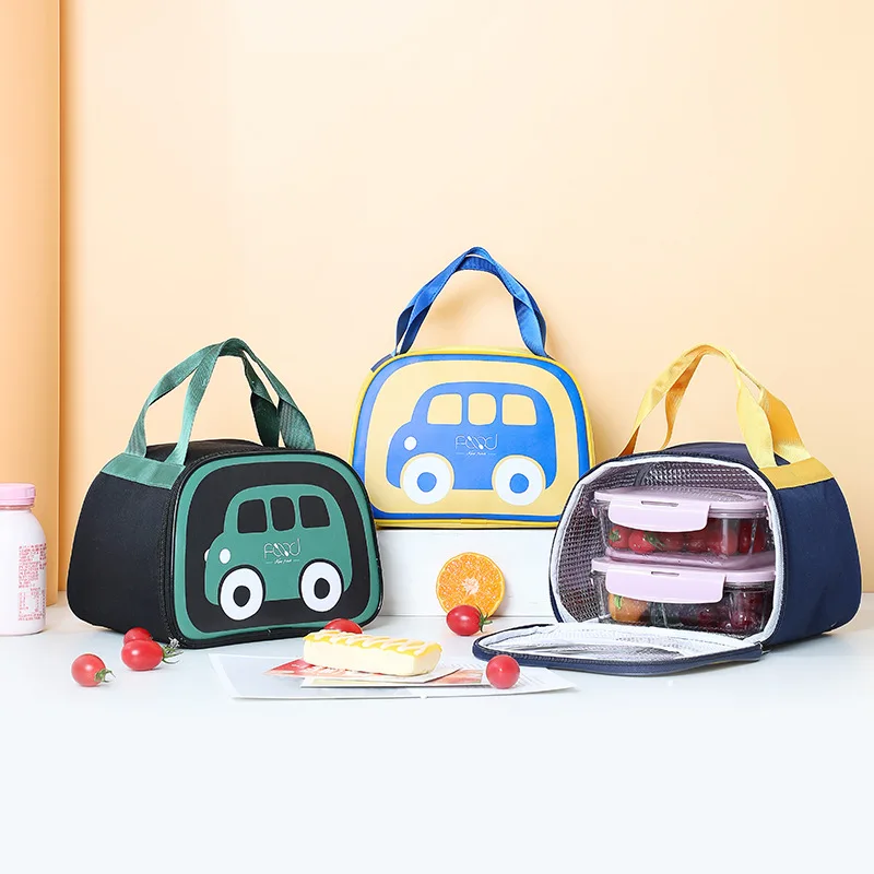 

Мультяшная Автомобильная изолированная сумка для еды Bento, Ланч-бокс, термосумки, контейнер, портативный Рабочий мешочек для пикника, сумки для женщин и детей