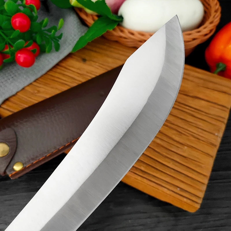 Kitchen Chef Cleaver Knife Stainless Steel Meat Slicing Fruit Knife Professional Butcher Peeling Boning Knife with Cover