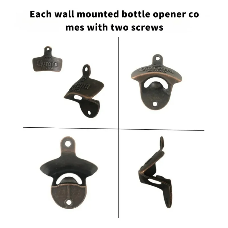 

1pc Retro Decorative Bottle Opener Wall Mounted Hanging Beer Openers Bar Tools Alloy Electroplating Process Bar Cafe Wall Decor