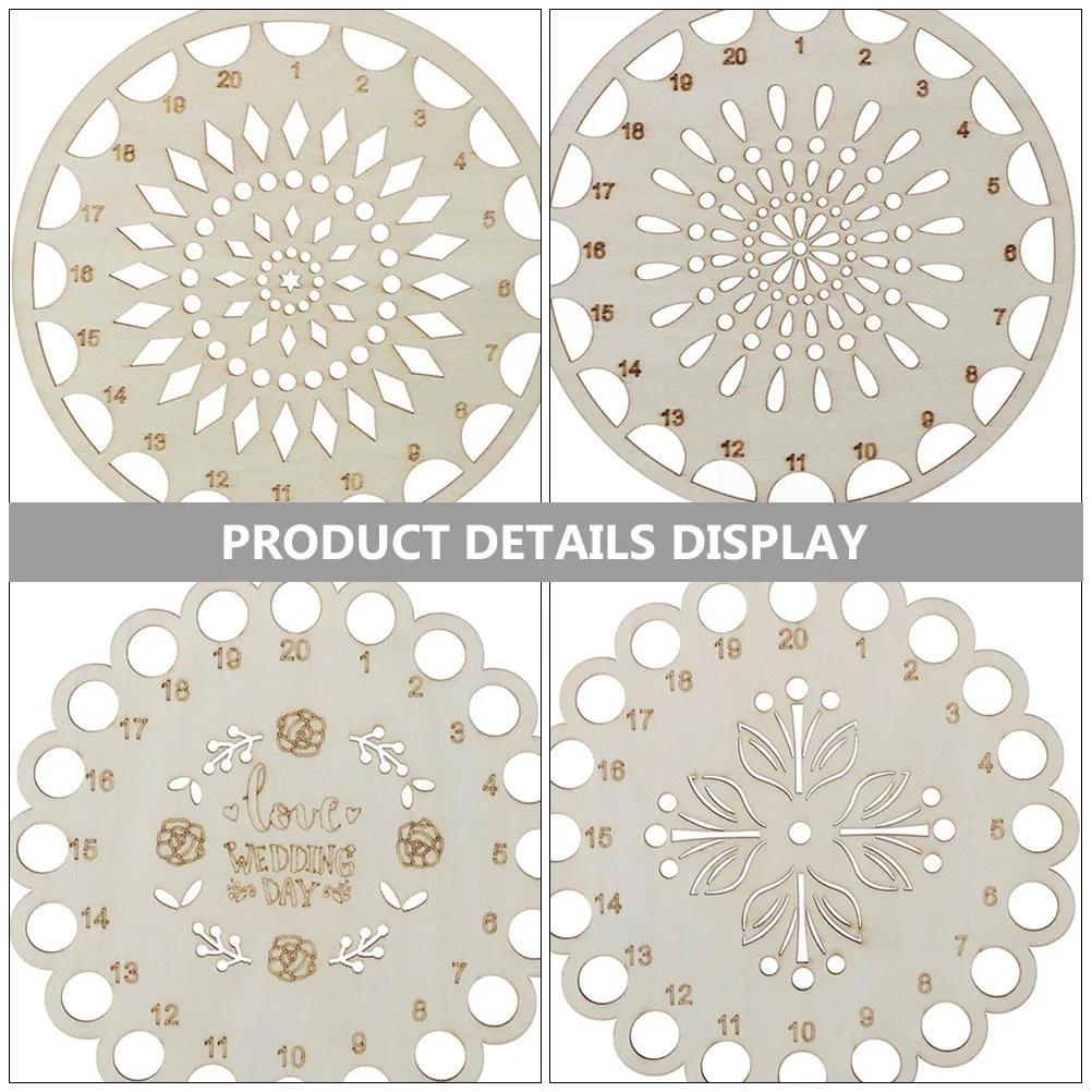 

6Pcs Cross Stitch Thread Storage Plates Portable Wooden Embroidery Floss Organizer Hollow-Out Design Compact Lightweight Sewing