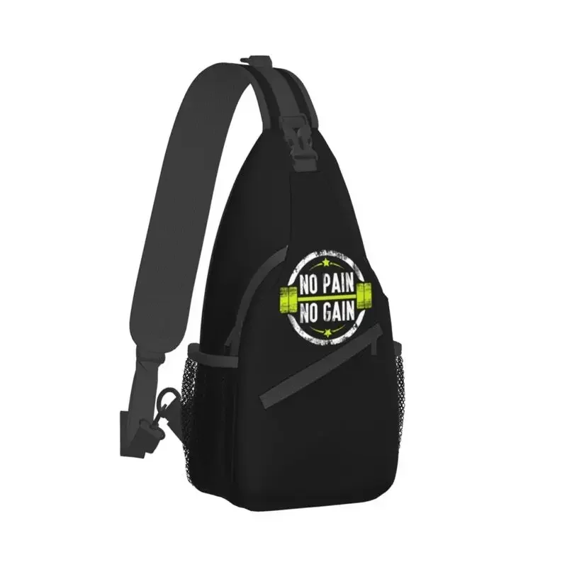 No Pain No Gain Fitness Gym Sling Crossbody Chest Bag Men Cool Bodybuilding Lover Shoulder Backpack for Traveling