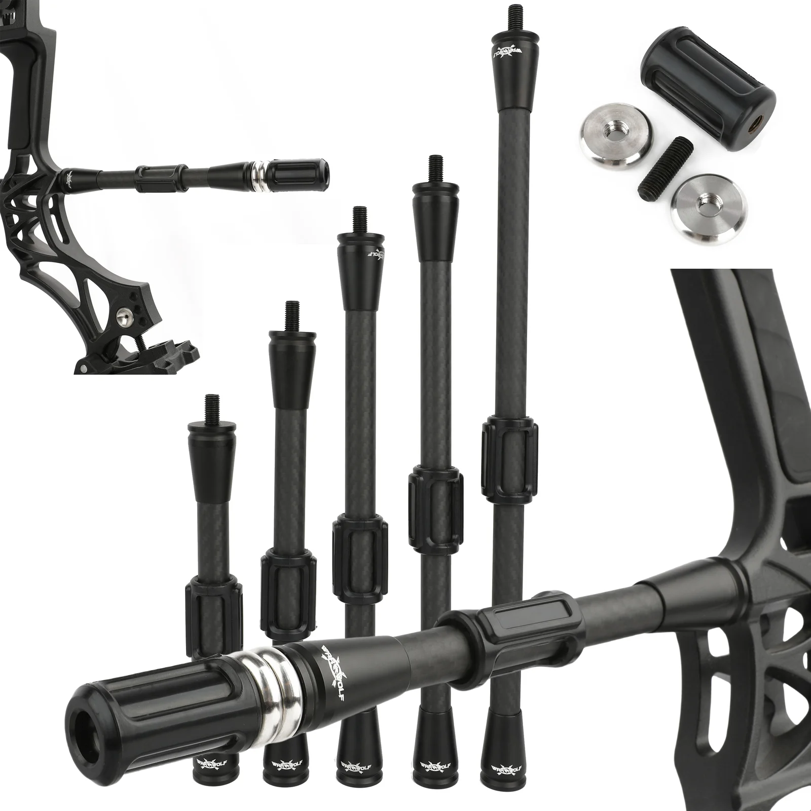 

Archery 3K Carbon Compound Bow Shock Absorber Dampener Stabilizer Balance Rod for Reduce Noise Outdoors Shooting HUnting