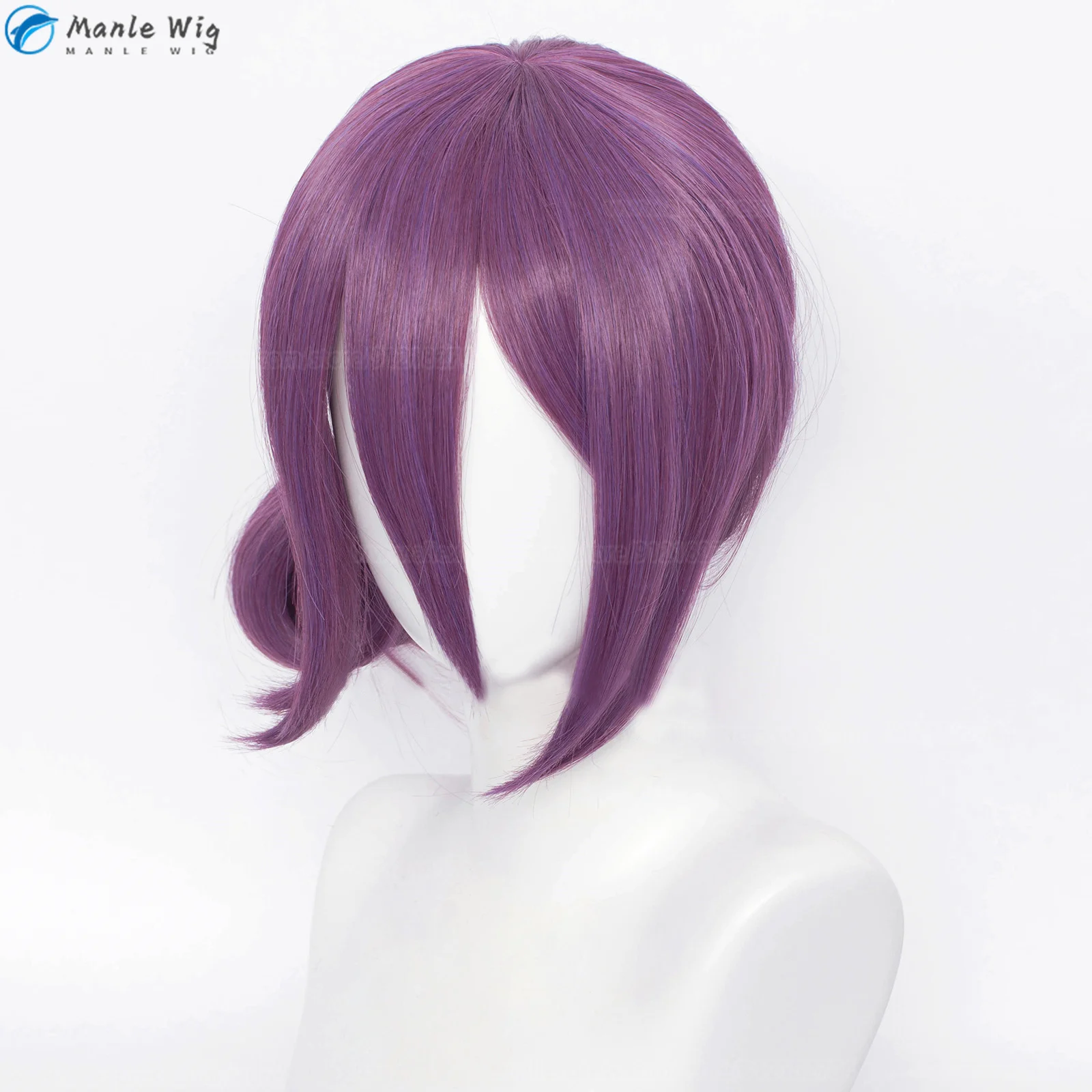 REZE-Perruque de Cosplay Violet pour Femme, Ras du Cou, Cheveux Synthétiques, Halloween, Anime, Bonnet, Haute Qualité