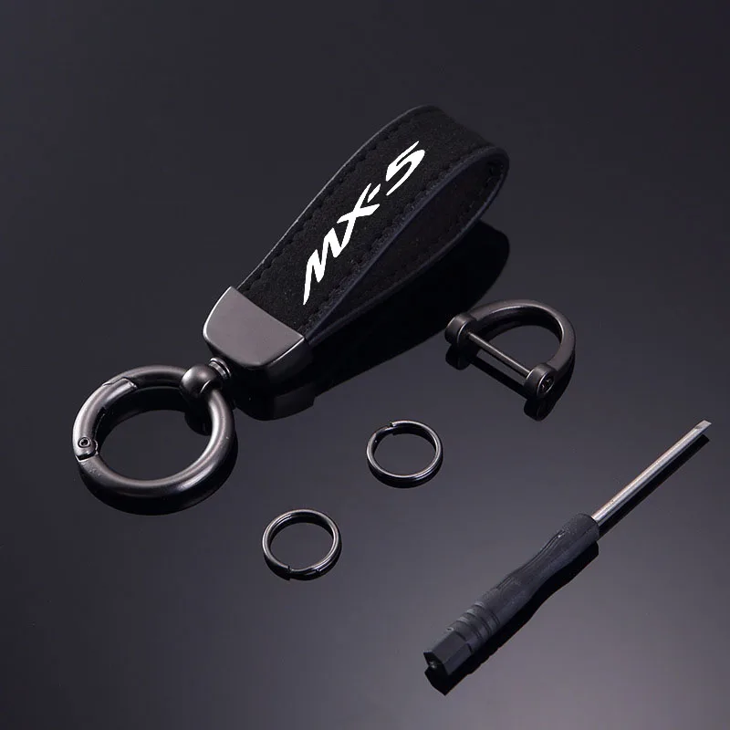 Suede Kaychain Car Key Ring Holder Pendent High-end Gifts For Mazda MX-5 Miata NA NB NC ND 1990-2019 2020 2021 2022 2023
