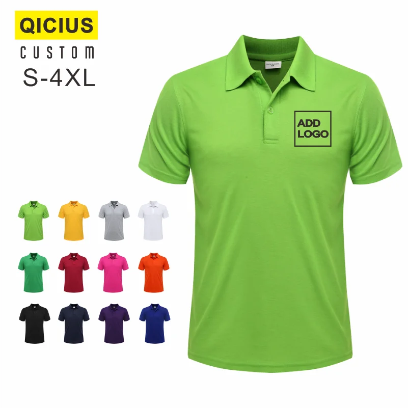 Polo de manga corta con solapa transpirable para hombre, camiseta informal cómoda con logotipo bordado, personalización de masa, Verano