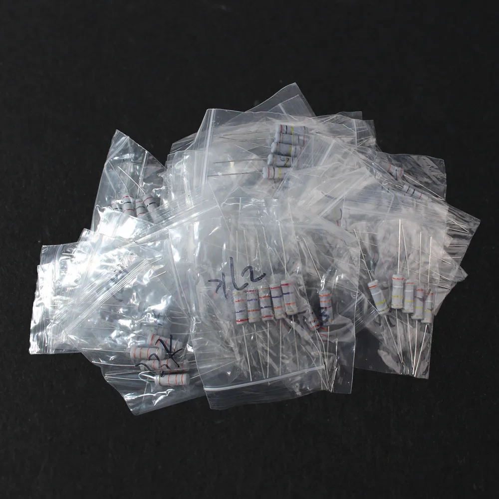 150PCS/Lot 3W Carbon Film Resistor 30 Kinds Assortment Kit Set Resistors Kit Color Ring Resistance 1K~820K ohm electronic kit