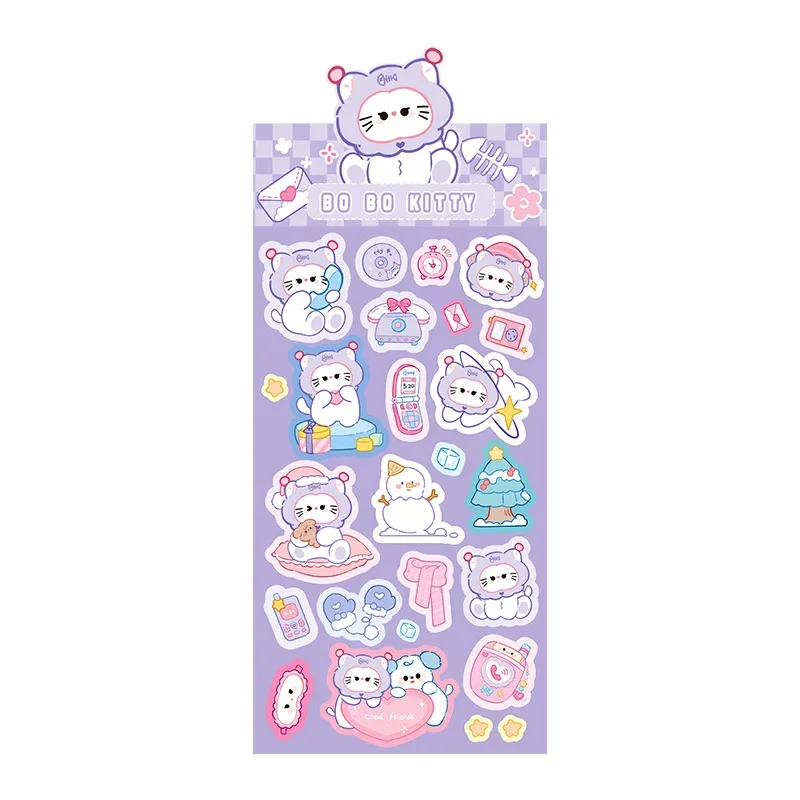 Cartoon Dier Familie Guka Sticker Schattige Panda Handboek Sticker Diy Decoratie