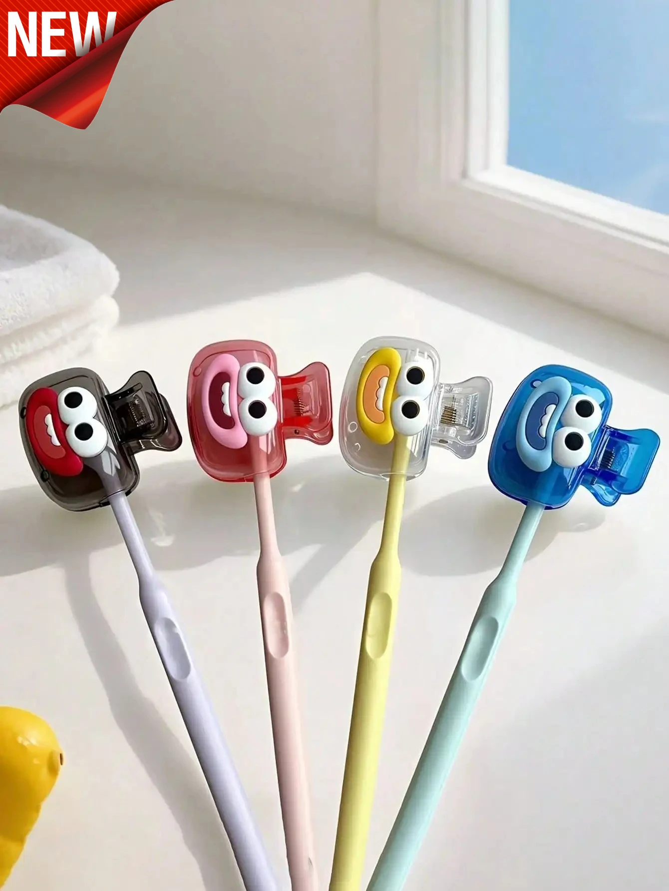 

Portable Toothbrush Protection Clip Cute Eye Holder Travel Storage Box Dustproof Head Cover Bathroom Organizer Case