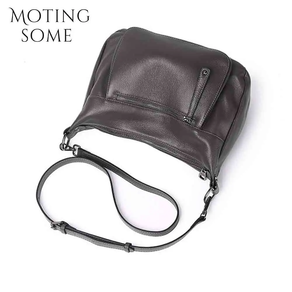 Motingsome Luxury Full Grain Cowhide Woman Bag 2024 New Casual Lady Shoulder Handbag Soft Satchel Leather Elegant Pouch 2024 New