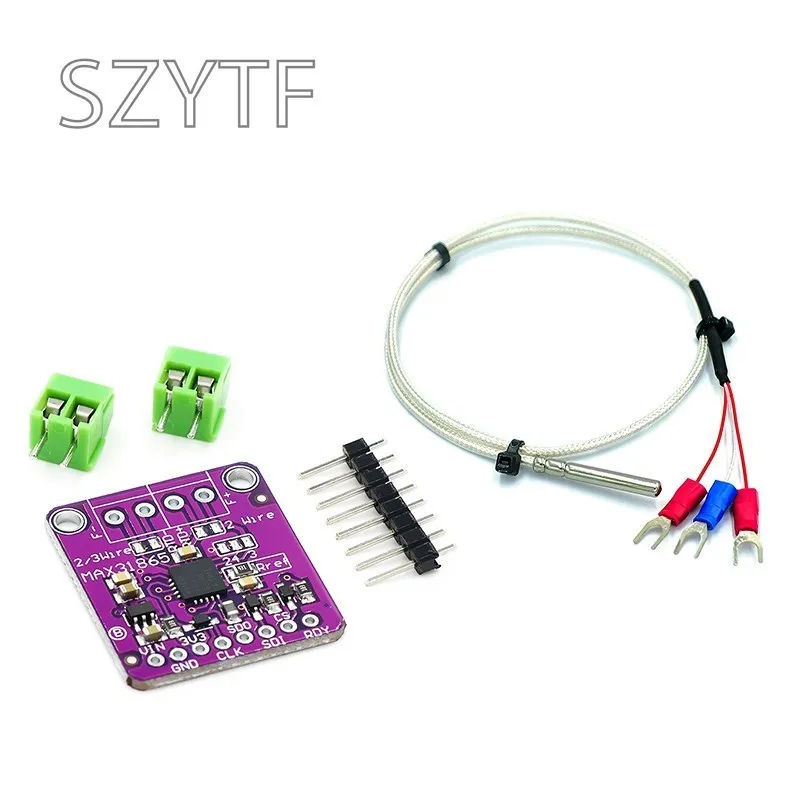 MAX31865 Temperature Sensor Module GY-MAX31865 RTD Digital Conversion Module Electronic DIY Board PT100-PT1000 for Arduino