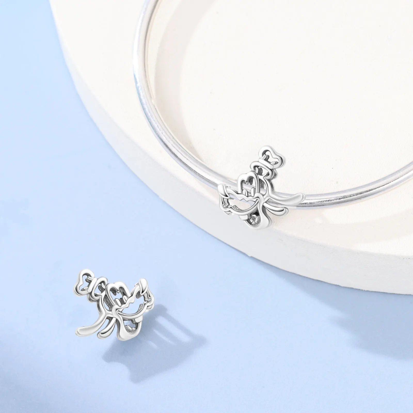 925 Silver Potdemiel Disney Stitch Mickey Minnie Beaded Charms, Fit For Necklace Bracelet DIY Birthday  Women's Party Gift view 3