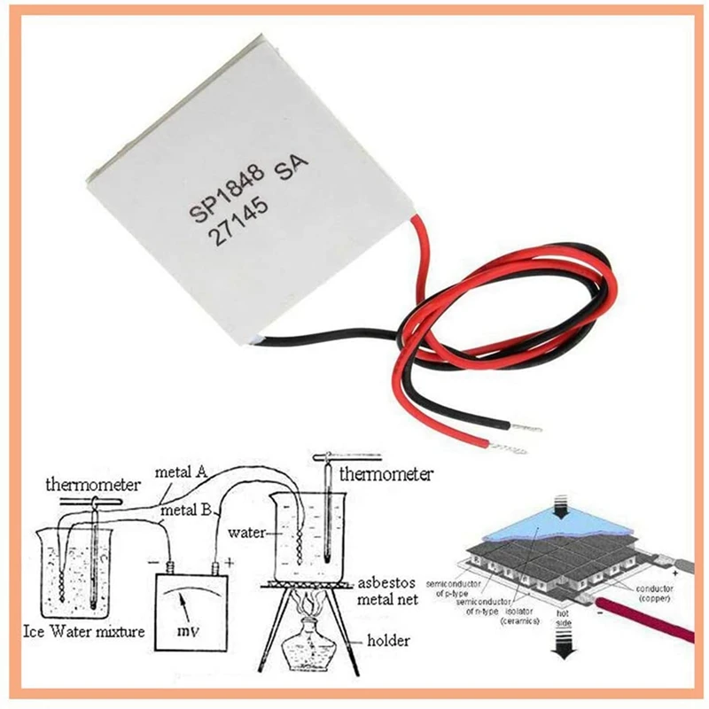 10Pcs 40X40mm Thermoelectric Power Generator SP1848-27145 Peltier TEG Module