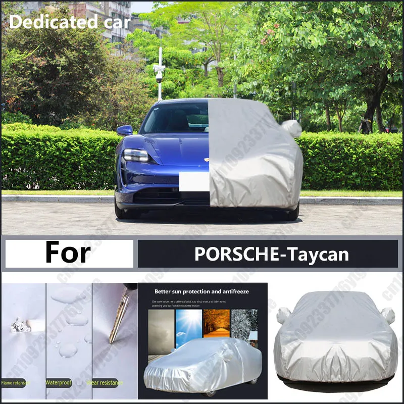 For PORSCHE-Taycan Oxford cloth car cover for sun protection, rain resistance, and all season special car dust cover