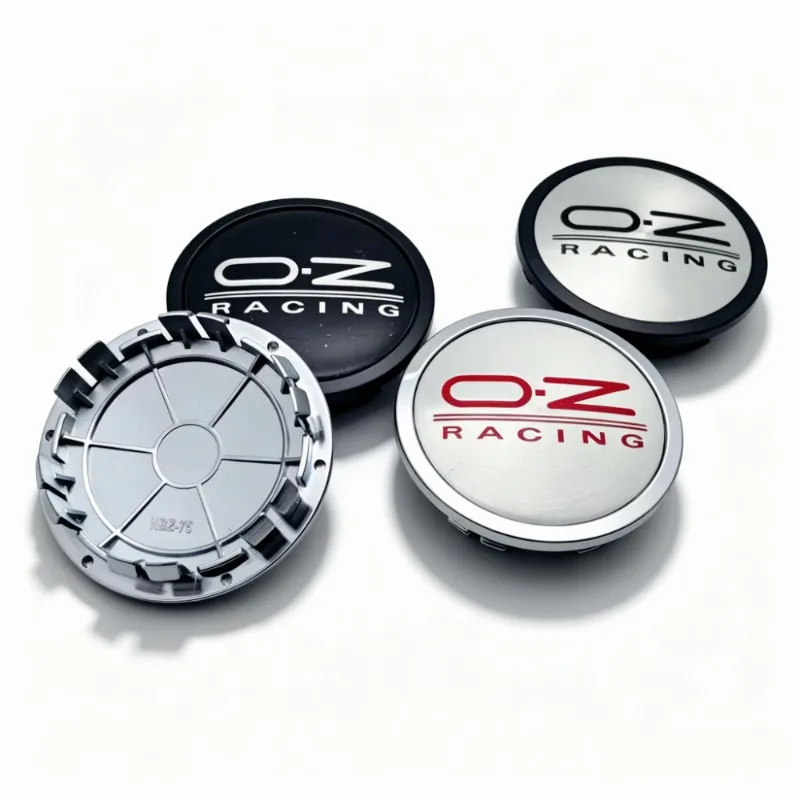 4er-Set OZ Racing Logo Emblem Radnabenkappen 75MM Clips 65MM Felgenabdeckungen Staubschutz O.Z. Emblem Radnabenkappen Autozubehör – Detail 3