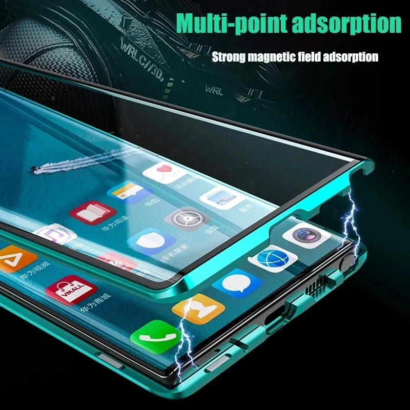 High quality double sided magnetic metal case for Samsung GalaxyS24 S23 S22 S21 UItra S10 for Note20 S23 FE A53 A34 glass cover