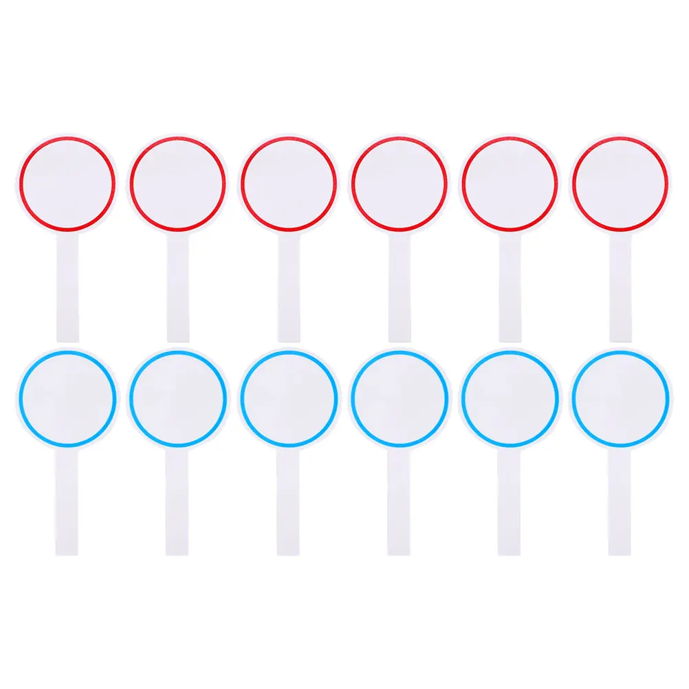 12Pcs Handheld Scoreboard Reusable Dry Erase Board for Auctions Voting Games Competition Portable Blank Whiteboard Single Side