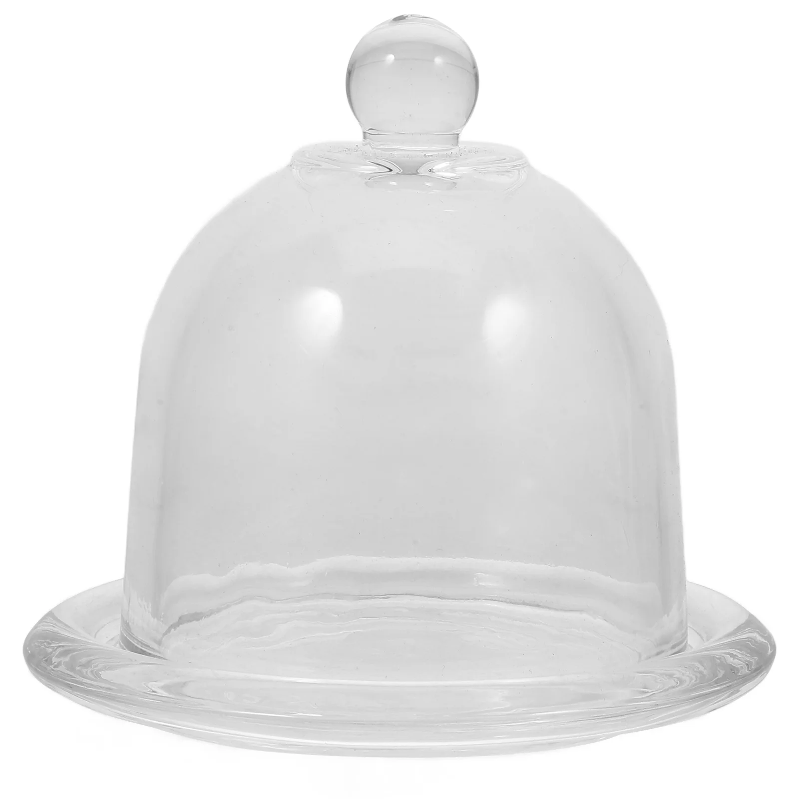 Snack Cover Dessert Glass Tray with Lid Mini Cake Plate Holder Afternoon Tea Display Dish and The Bell Jar