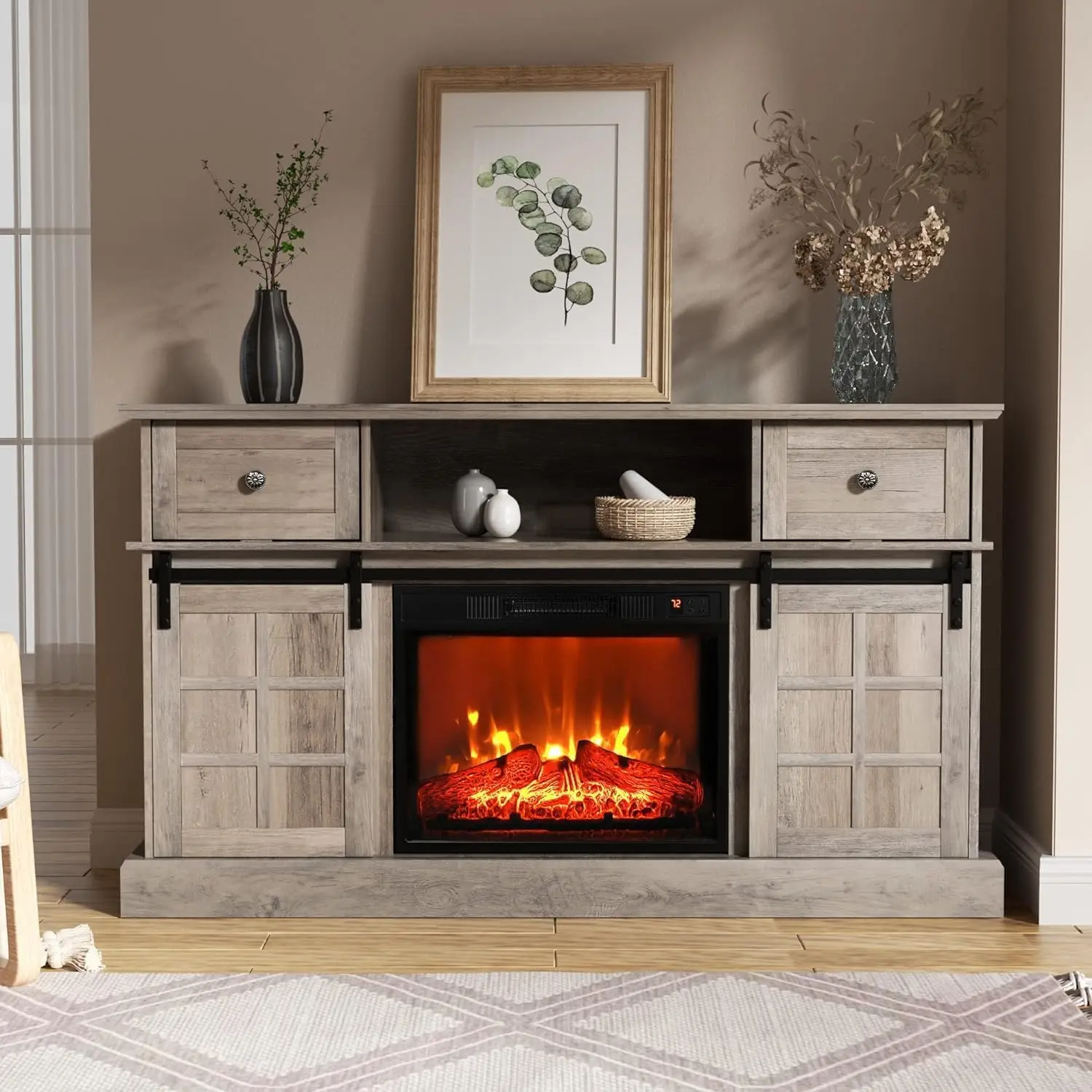 Center with 23'' Electric Fireplace