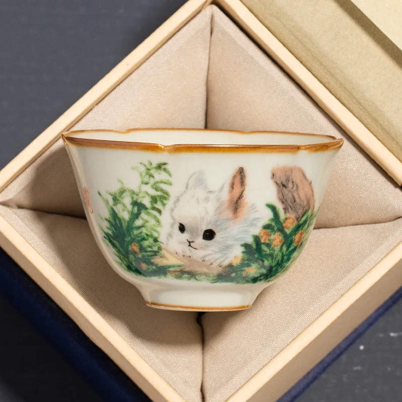 Ruyao White Tea Cup Kung Fu Tea Master Cup Single Cup Female High-end Personal Dedicated Tea Single Ceramic Sample Tea Cup