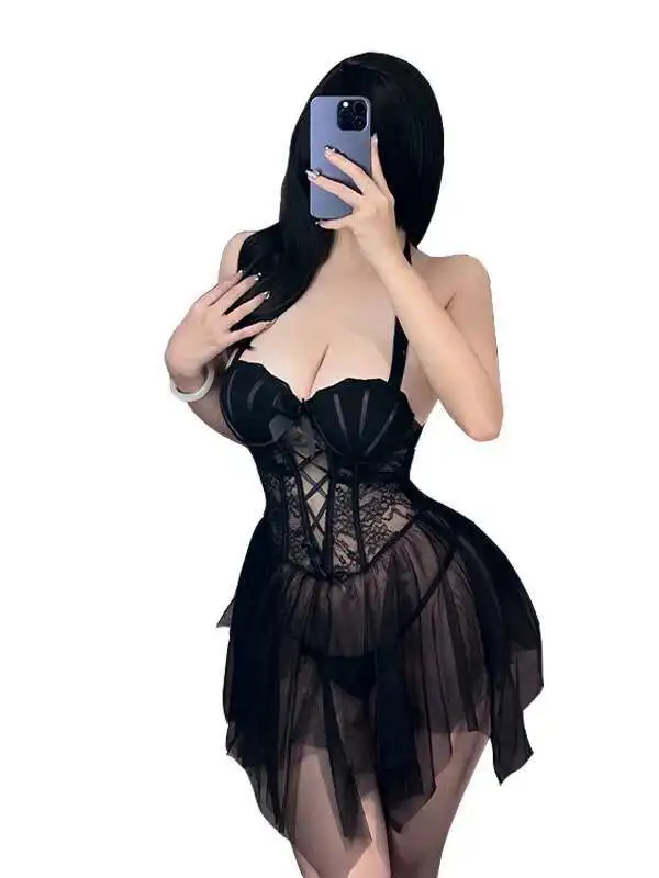 جميل الحرير الرسن الرقبة شبكة فستان قصير ضمادة الإناث الصلب حلقة جمع مثير شفافة عارية الذراعين فستان أنيق شير G1S