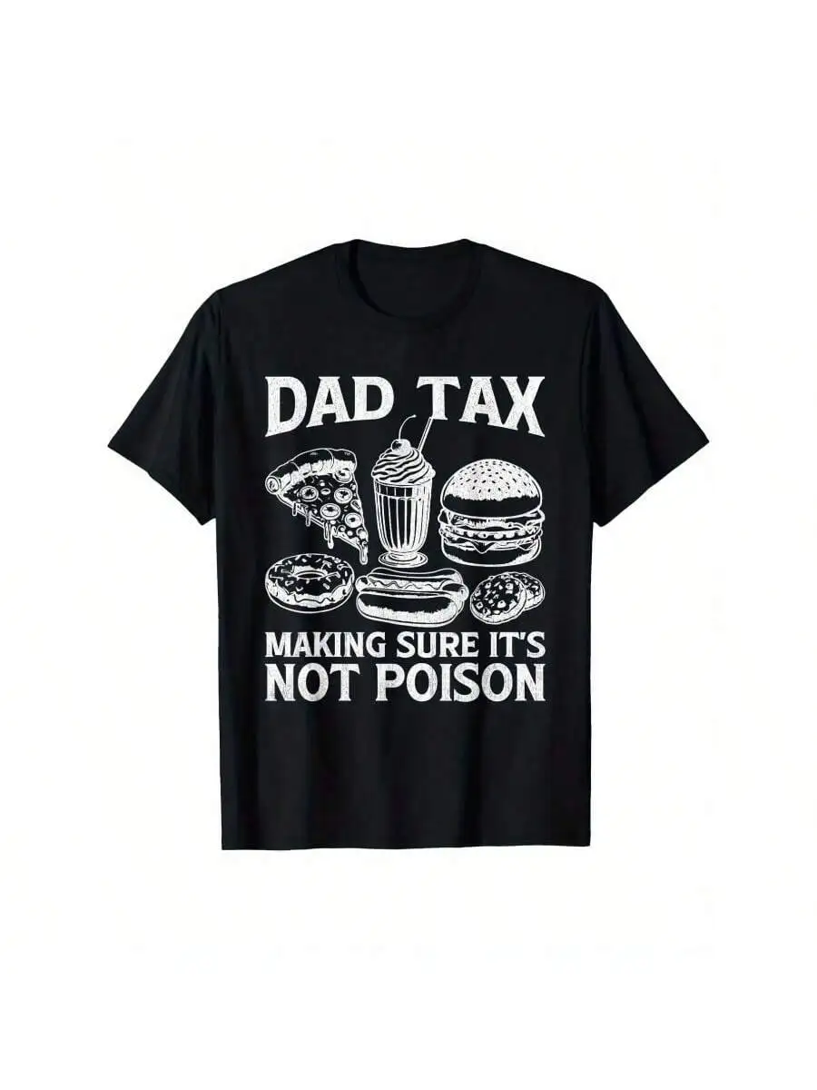 Tax Making Sure It's Not Poison Funny Humor T-Shirt 180G Heavyweight Loose Fit Tee With Food Illustrations, 100% Cotton Trendy