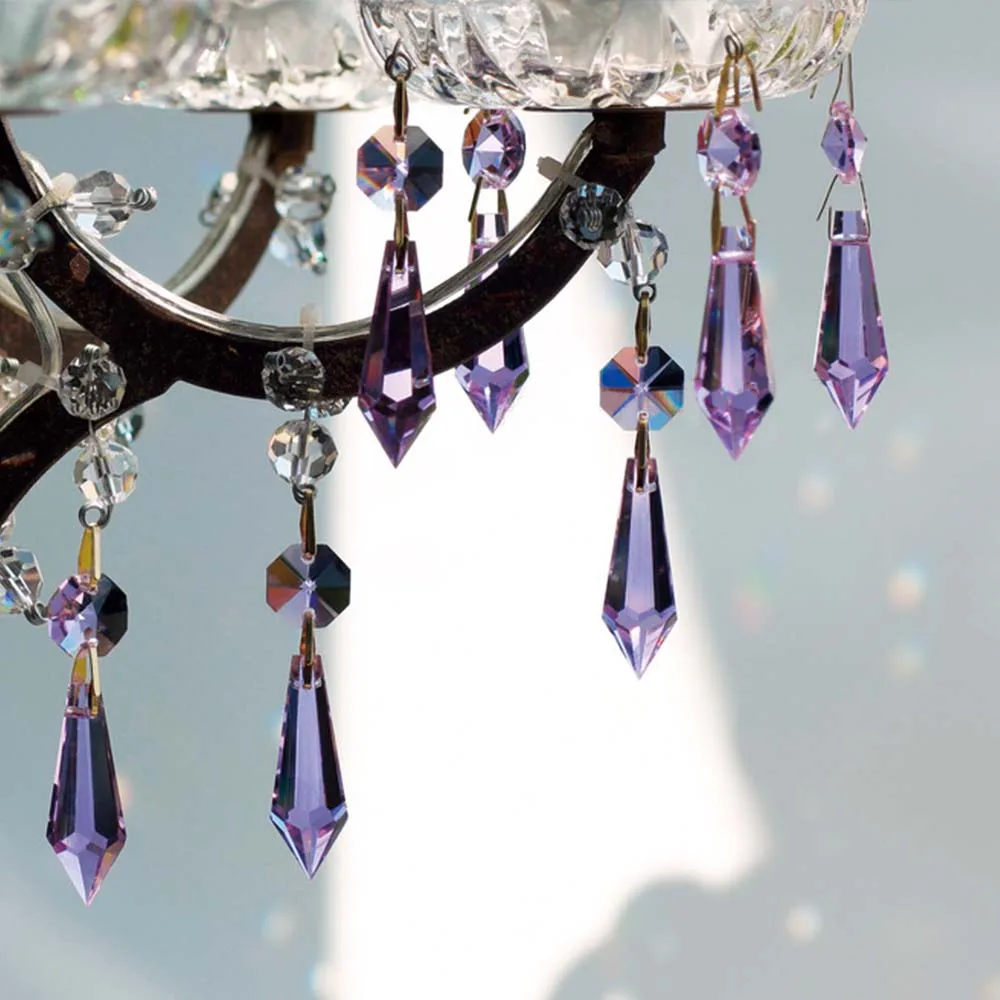 38mm Mix Color Crystal Icicle Drop Chandelier Hanging Parts Glass Prism Trimming Lighting Pendant For Home Decoration