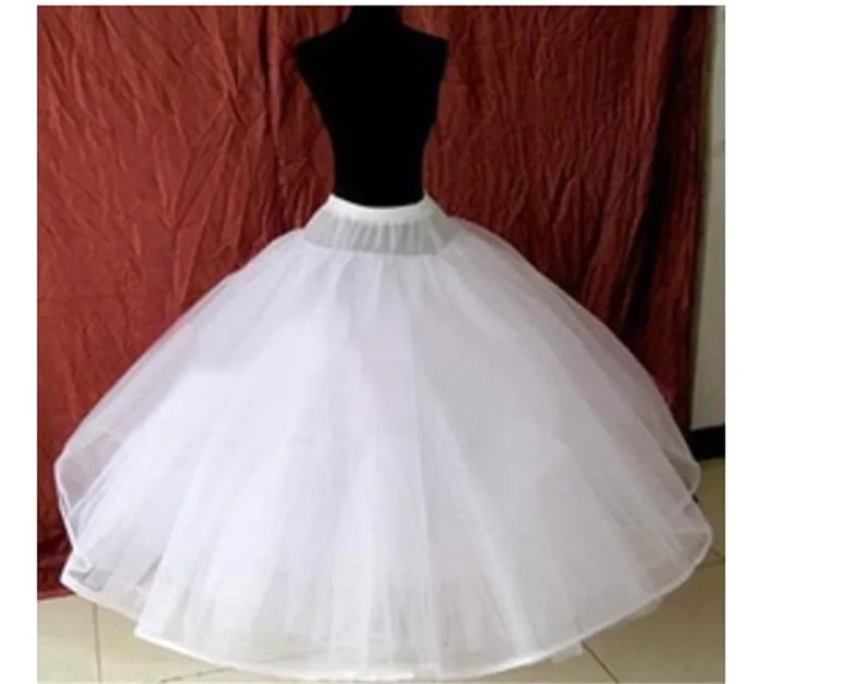 White 3-Layer No Hoop Tulle Petticoat Wedding Gown Crinoline Skirt Slip