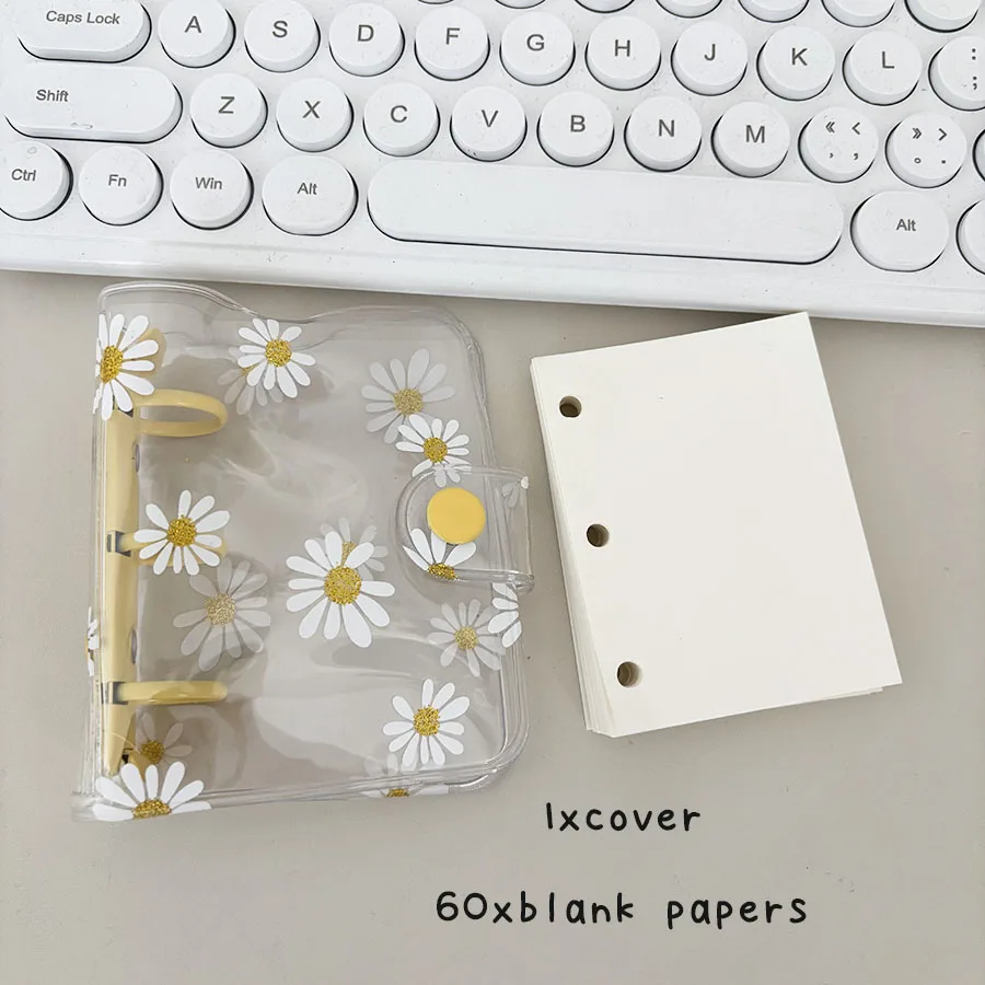 1 Set 3-Loch-Gänseblümchen-Notizbuch, Taschen-Notizblock mit losem Blattring, mit 60 Blatt Gürtel/leeres Papiere, DIY Mini-Junk-Tagebuch-Handbuch – Detail 17