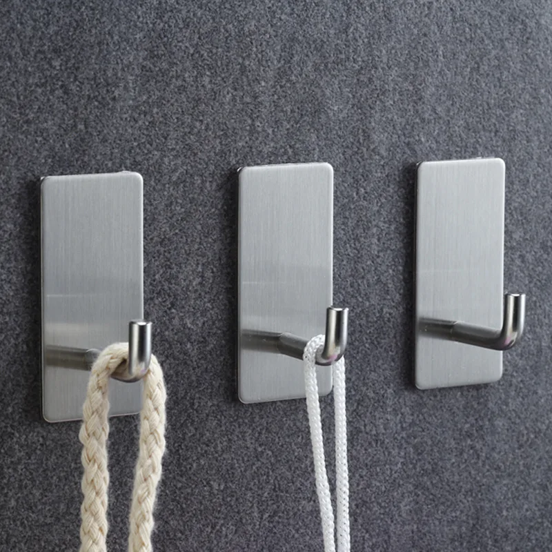 

3Pcs, 304 Stainless Steel Wall Hanging, Strong, Punch-Free, Kitchen, Bathroom, Coat, Sticky Hook