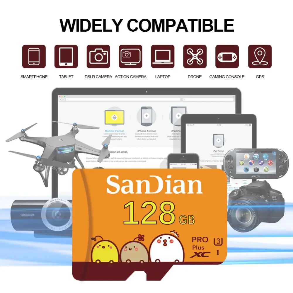 Original Newest Micro Memory Card C10 U3 4K HD Trans 128GB SD Flash Cards For Camera GoPro DJI Nintendo Switch TF Card