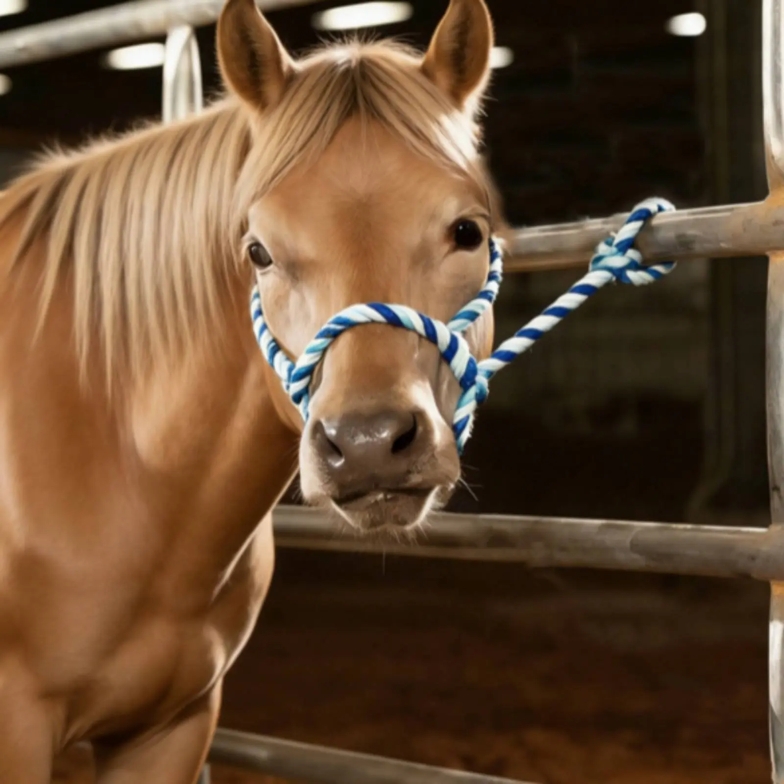Halter Lead Rope Combo Soft Lead Rope Halter Equestrian Gear Comfort Fit Livestock Headgear No Stretch for Livestock Handling