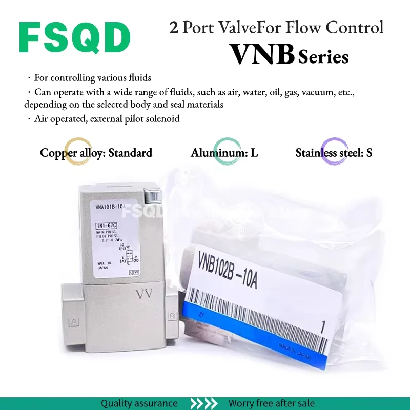 

VNA101A VNB102AL VNB102BL VNB102CL VNB103 VNB104 BL CL B C-6A-8A-10A-F6A F8A F10A FSQD type 2 Port Valve For Flow Control VNB
