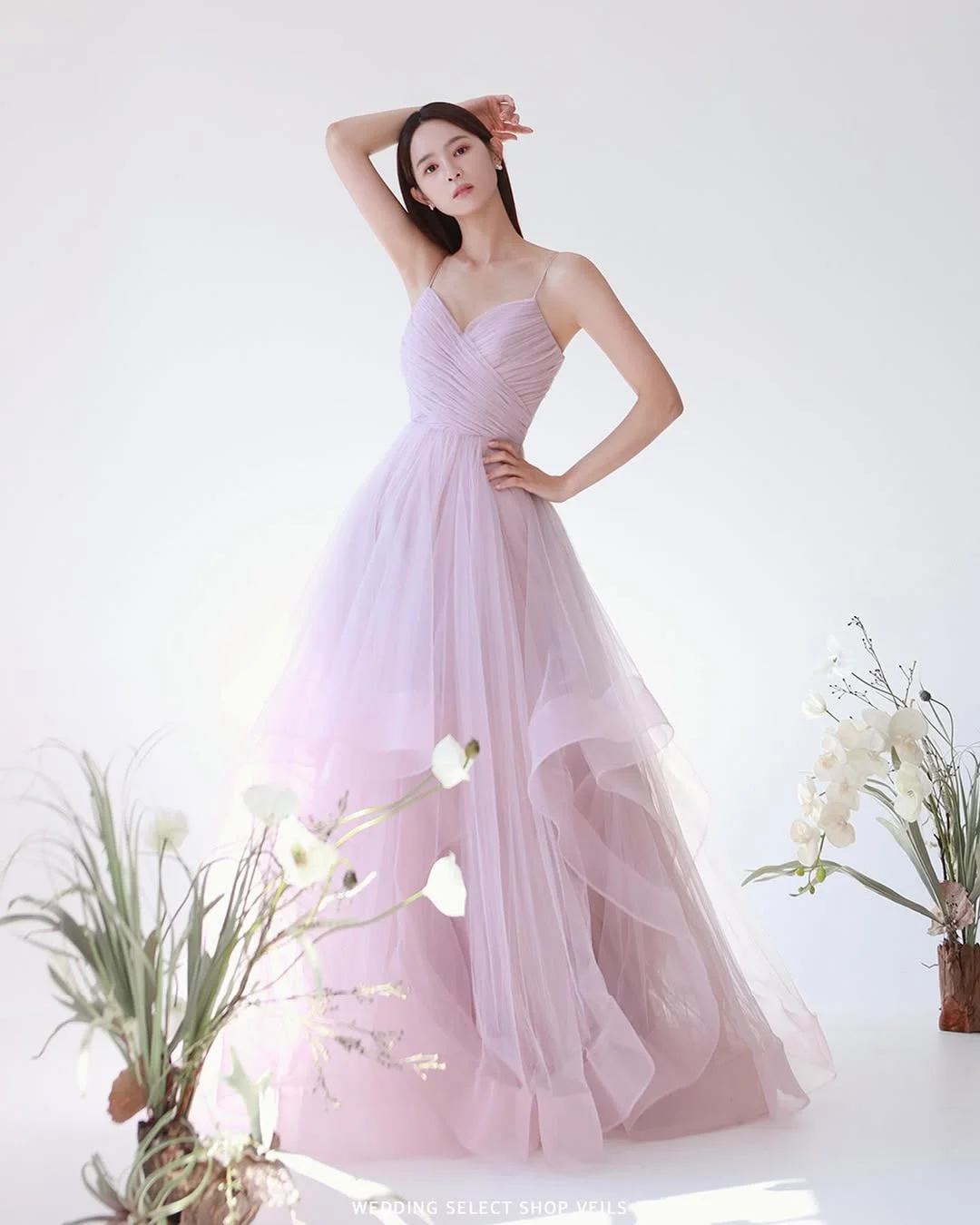 Sondr Zachte Tule Koreaanse Trouwjurken Spaghettibandjes Aangepaste Bruids Luxe Feestjurk Gekleurde Bruiloft Snap Jurk