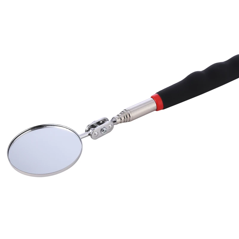 360 Degree Retractable Telescopic Inspection Detection Lens Round Mirror Silver Pocket Clip New Car Extend DIY Tools