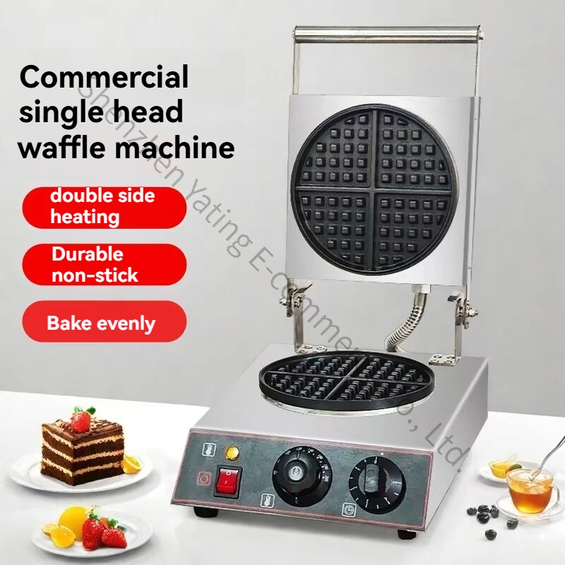 Waffle Machine Commercial Single Head Waffle Stove Household Small Plaid Cake Maker Crepe Machine Cake Maker