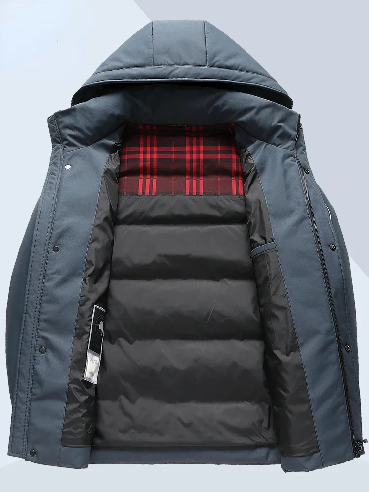 Chaquetas de plumón de ganso blanco para Hombre, ropa de invierno, chaqueta acolchada informal, abrigo grueso y cálido para Hombre, Lq798