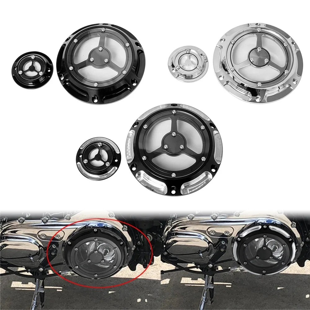 

For Harley XL883 XL1200 Modified Universal Engine Side Cover Transparent Side Cover Clutch Side Cover